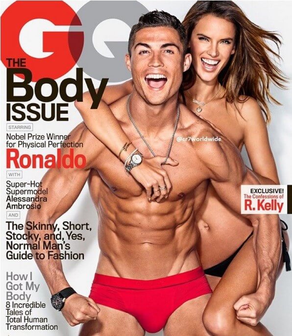 Juntamente com o craque Cristiano Ronaldo para a revista GQ